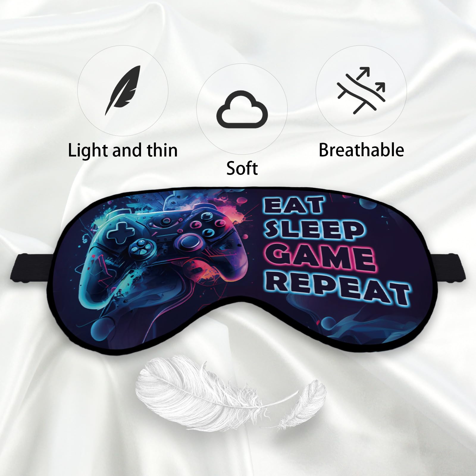 kdqua silk soft eye mask breathable fabric enhances comfort while resting.