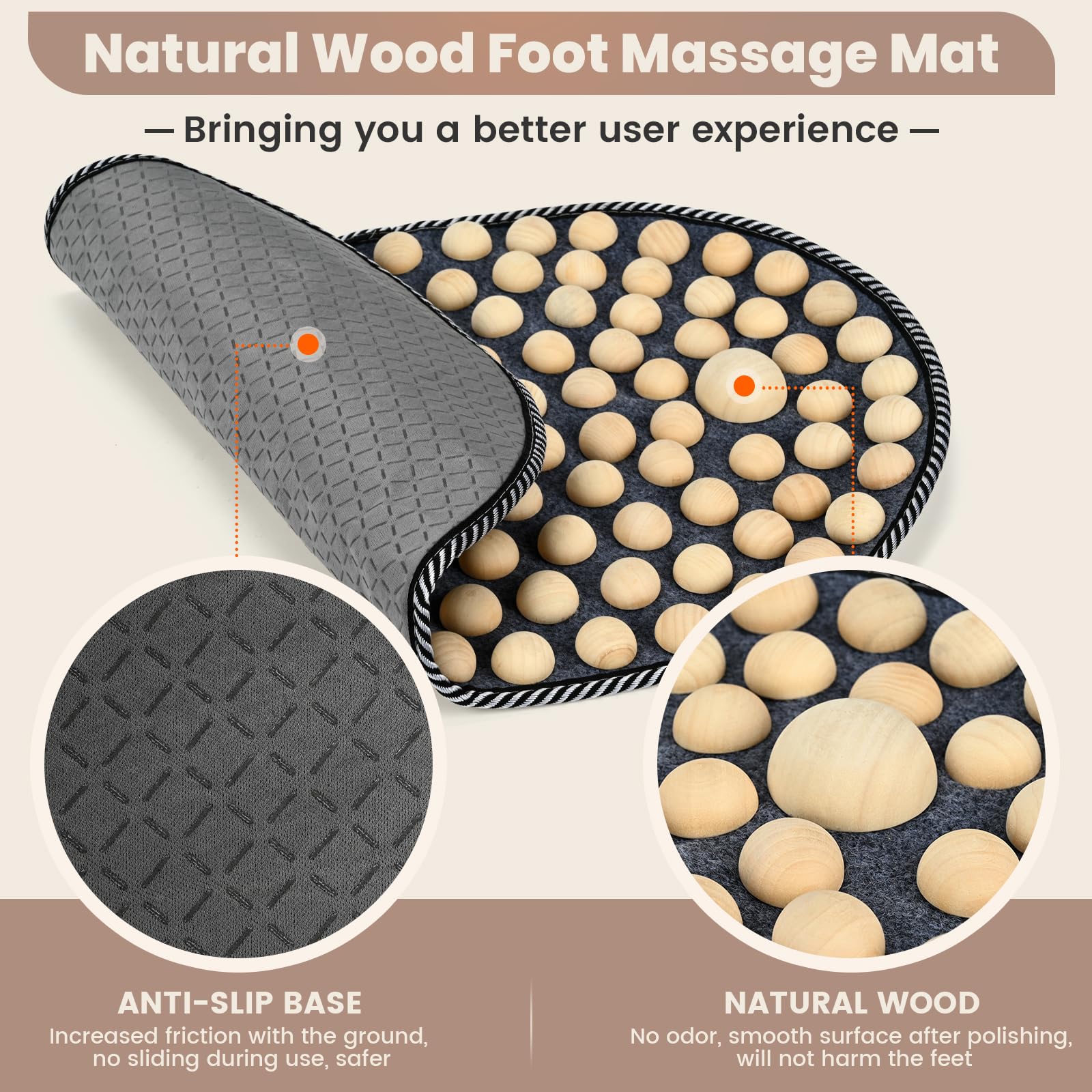 KEAJVXT feet mat folded for travel enables massage anywhere.
