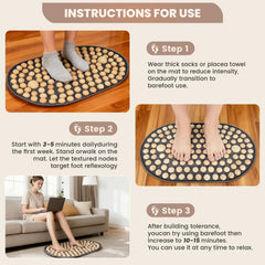 KEAJVXT acupressure mat soft fabric base for comfortable foot massage sessions.