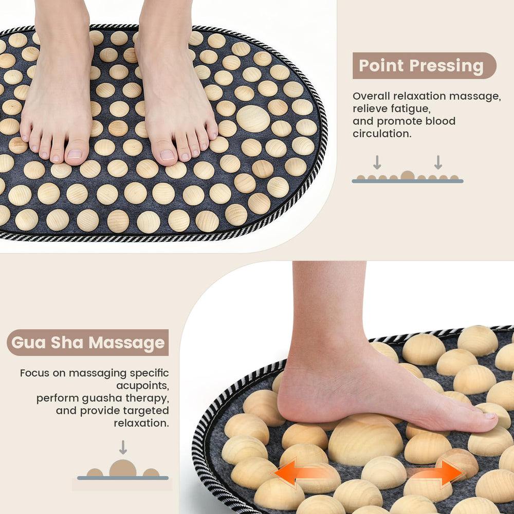 KEAJVXT feet acupressure mat wooden top surface highlights natural material durability.
