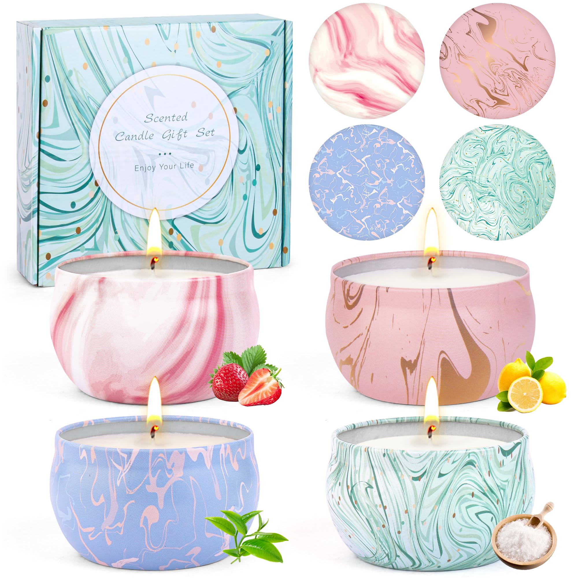 Velas KEARLGMBH conjunto cuatro piezas: regalo elegante para casa