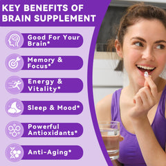 Kedicy packaging shows a 30-day vegan brain supplement.