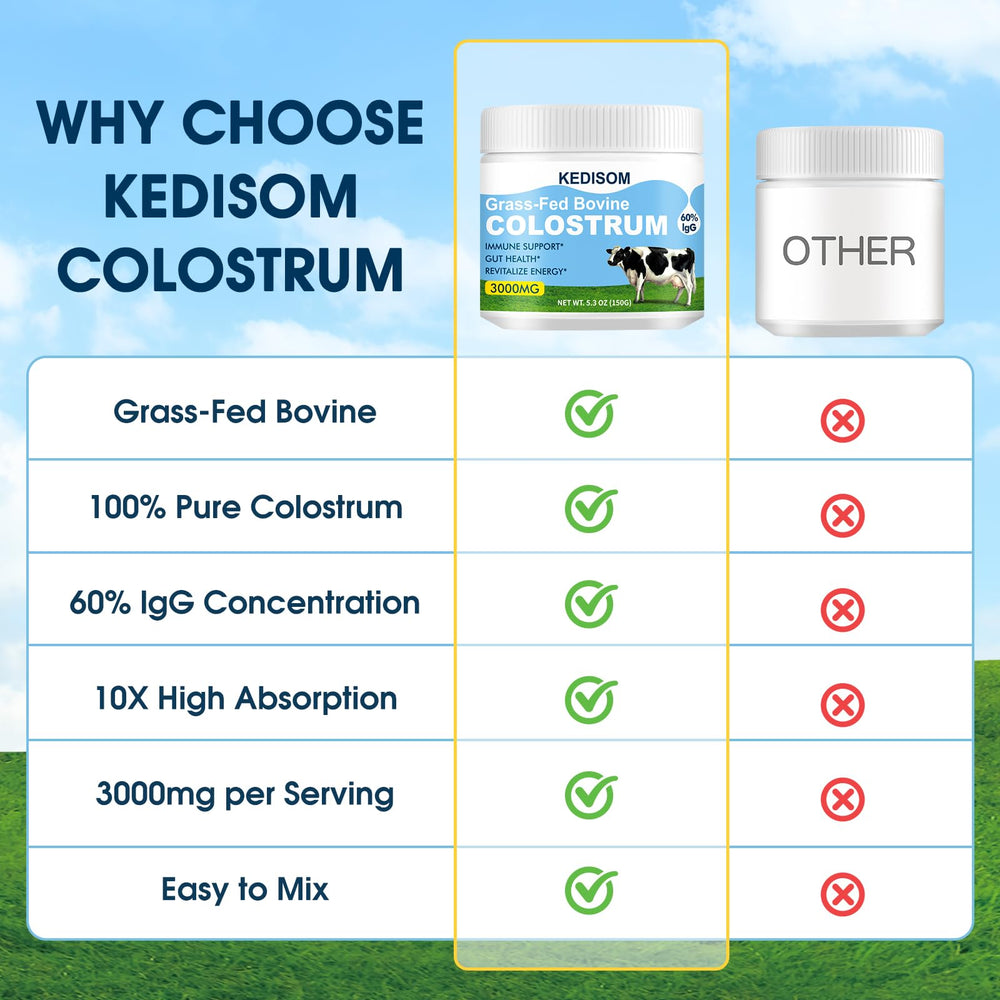KEDISOM immunoglobulin-rich powder ideal for daily wellness routines.