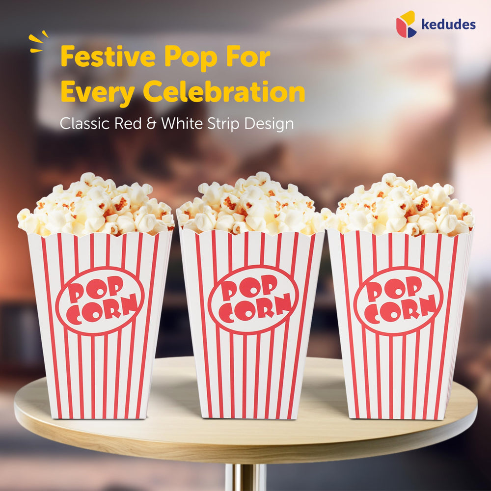 kedudes foldable popcorn buckets—store flat for quick setup at parties