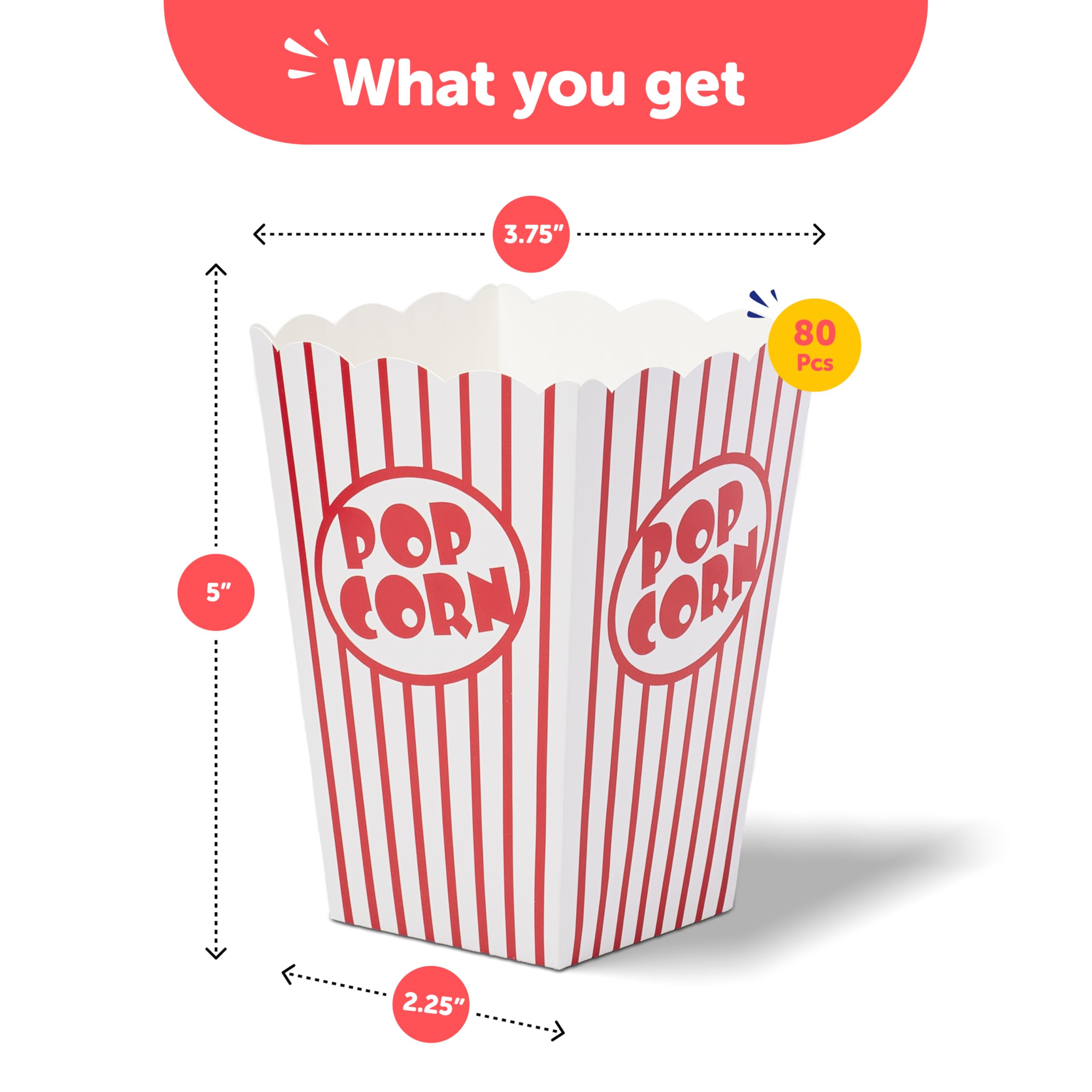 kedudes theater-style popcorn boxes—oil-proof and mess-free for popcorn machines