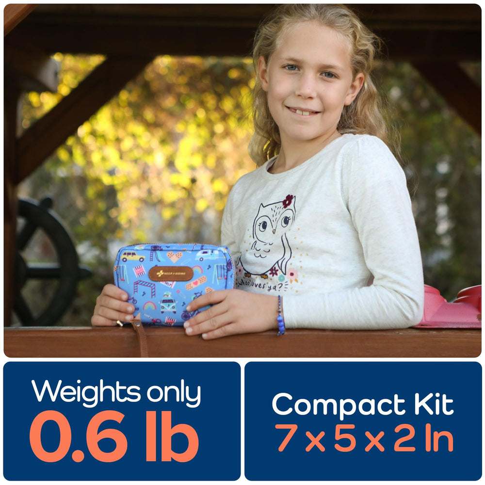 KEEP>GOING family-friendly kit fits diaper bags and purses