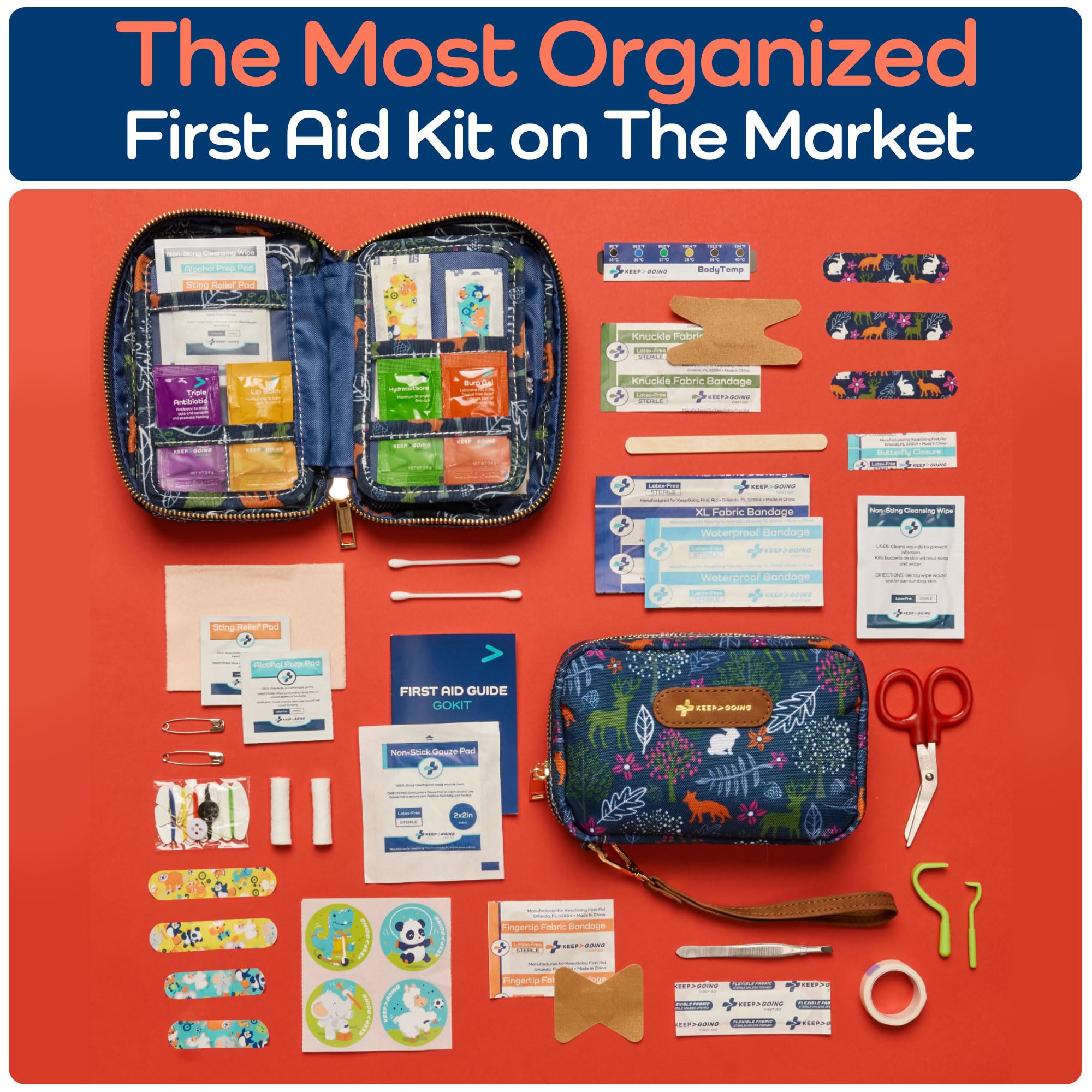 KEEP>GOING kid-friendly contents help quick, calm responses to ouch moments