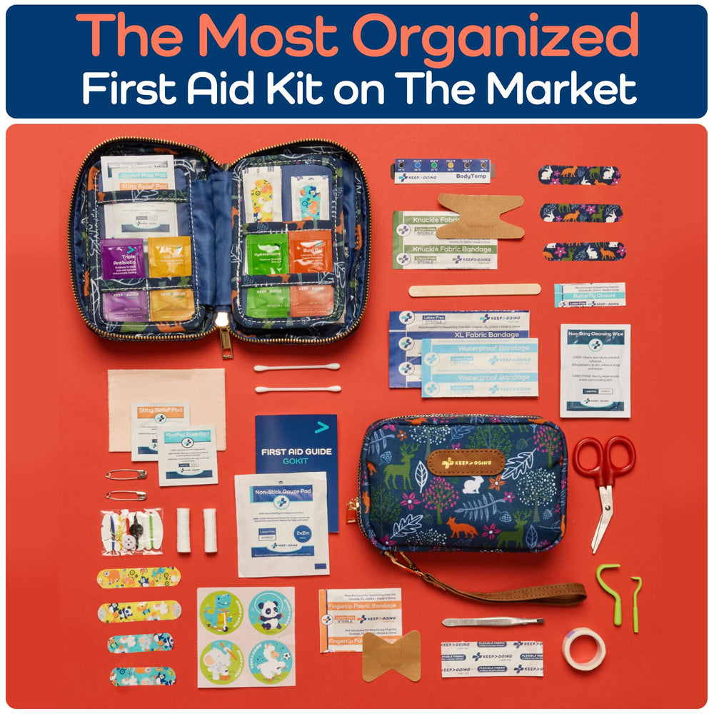 KEEP>GOING kid-friendly contents help quick, calm responses to ouch moments