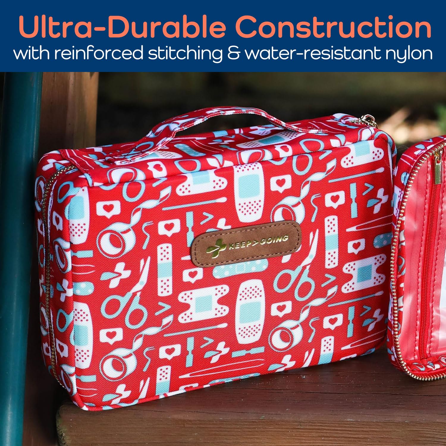KEEP>GOING large home first aid kit dorm-use fits compact spaces for quick care