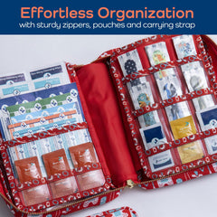 KEEP>GOING large home first aid kit stain-water-resistant case keeps supplies organized during travel