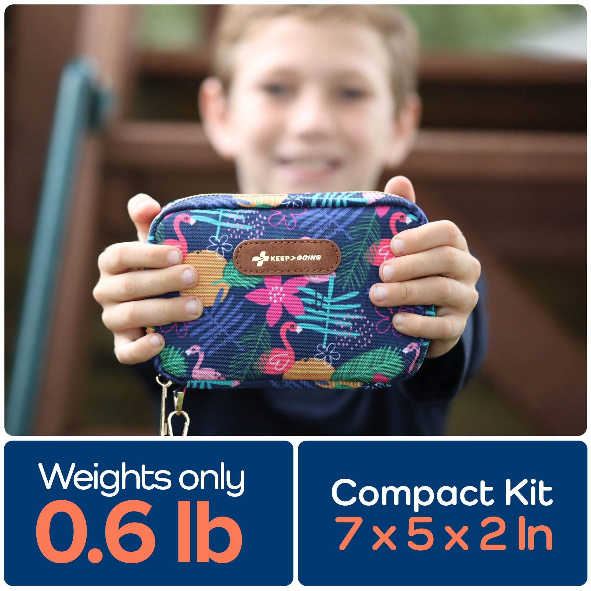 KEEP>GOING stain- and water-resistant case keeps contents organized