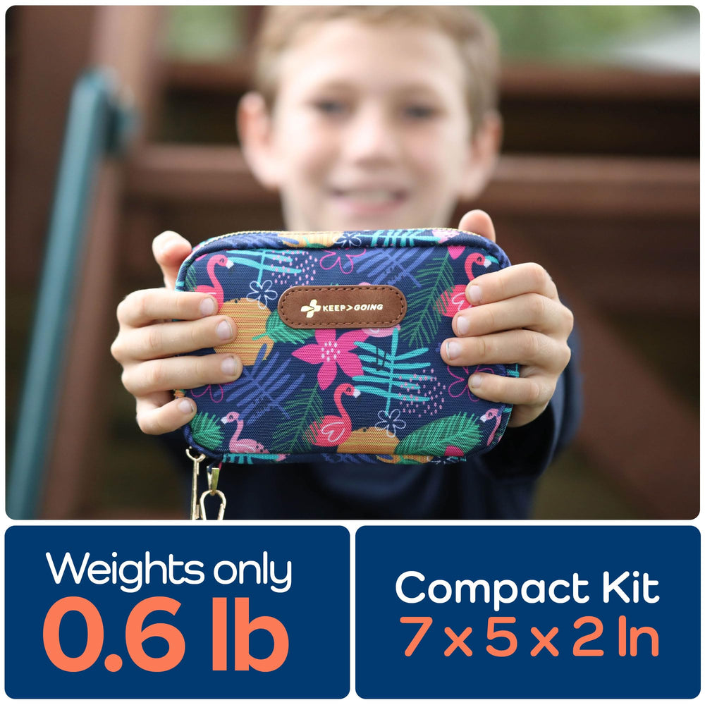 KEEP>GOING stain- and water-resistant case keeps contents organized