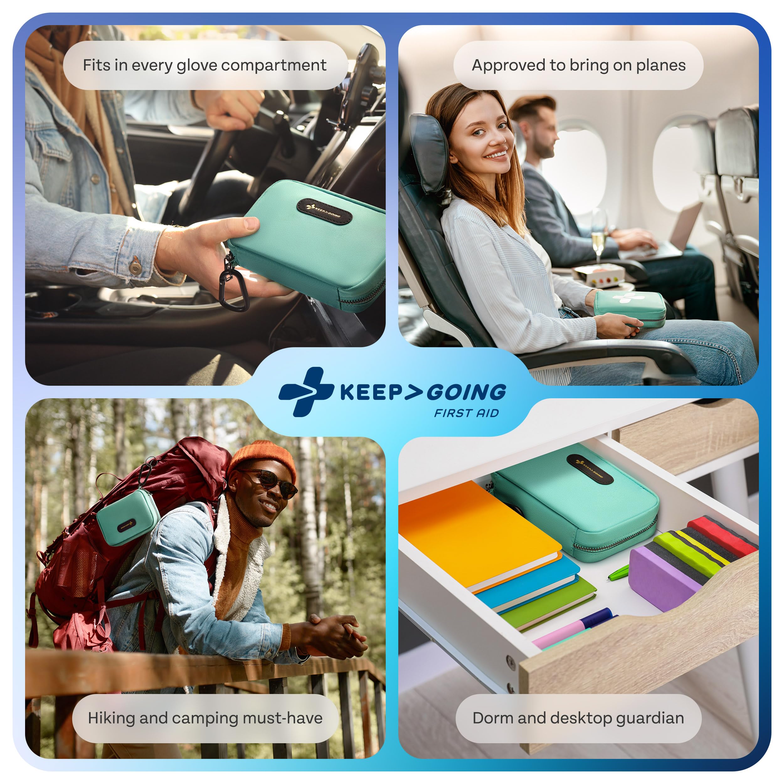 KeepGoing Travel First Aid Kit guide included for informed first aid decisions