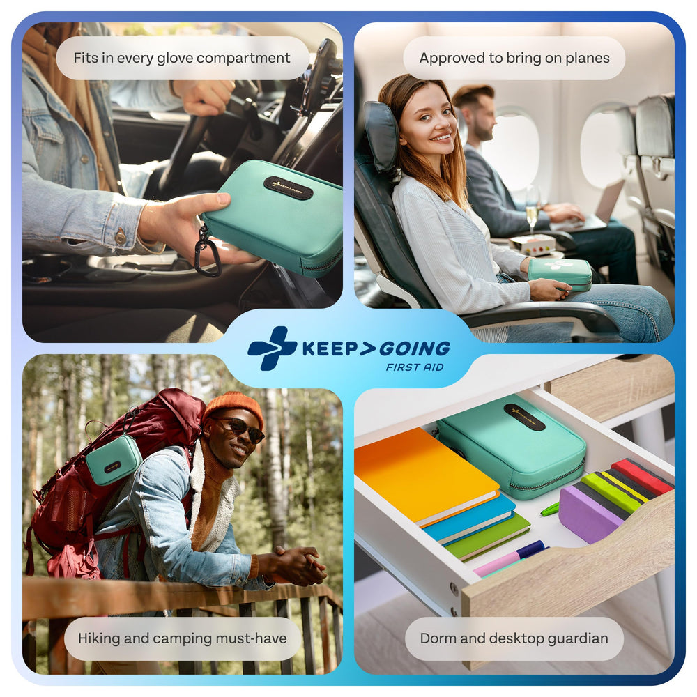 KeepGoing Travel First Aid Kit guide included for informed first aid decisions