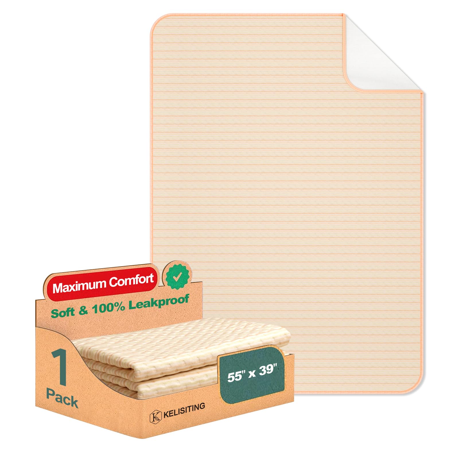 Kelisiting bed pad 55x39 front view showing large sofa protection