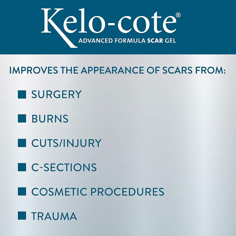 Kelo-Cote scar gel packaging box for convenient storage.