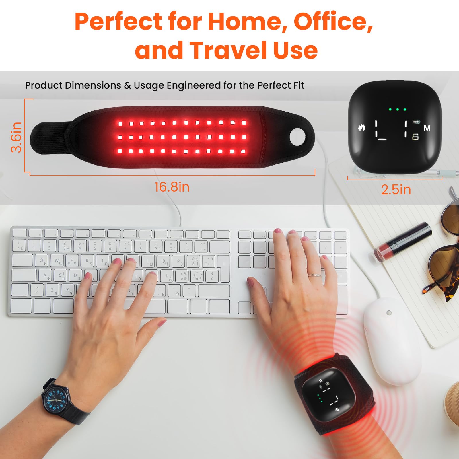 Keneo 36 LEDs deliver dense coverage across the hand and wrist.
