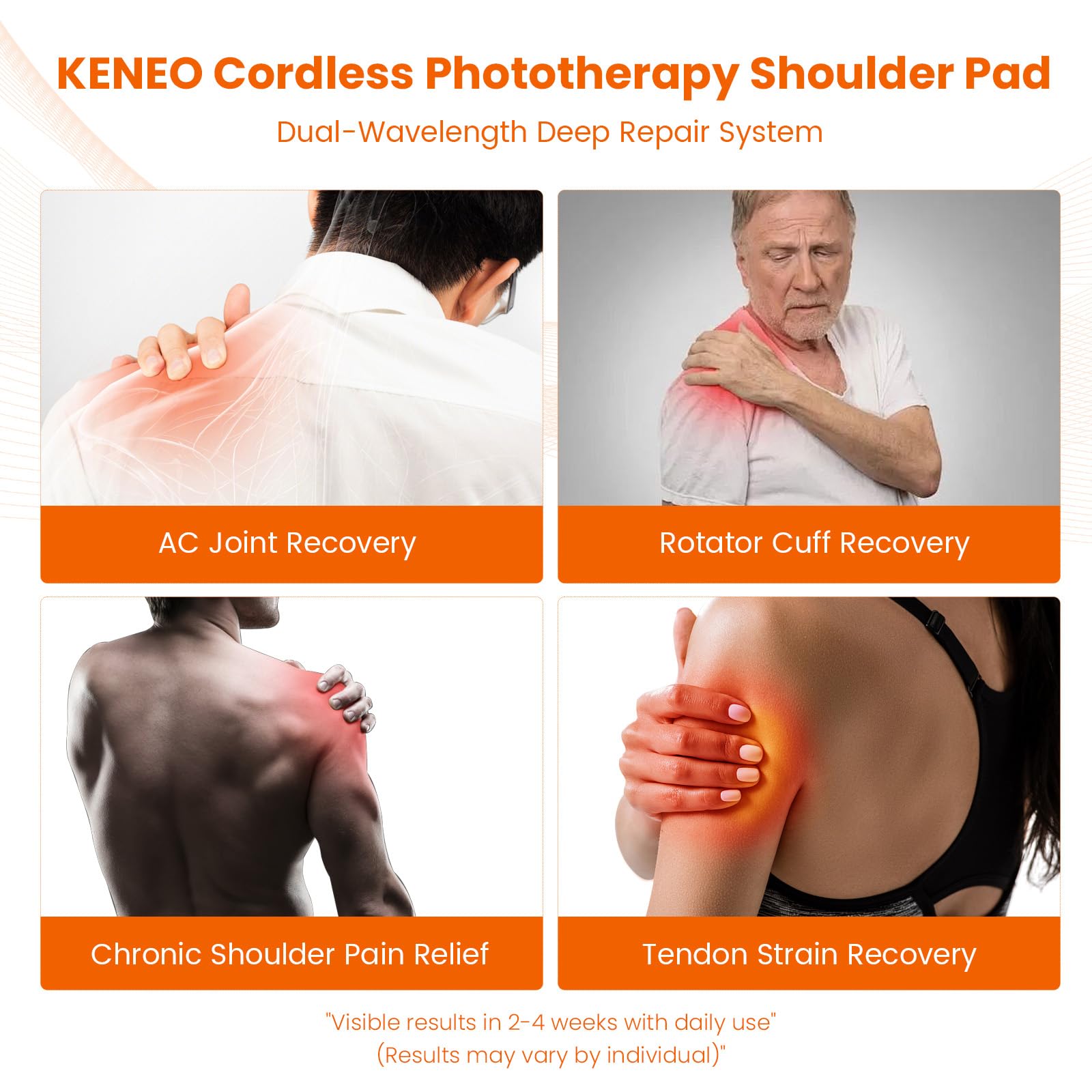 Keneo adjustable strap and breathable neoprene show secure wearing during use.