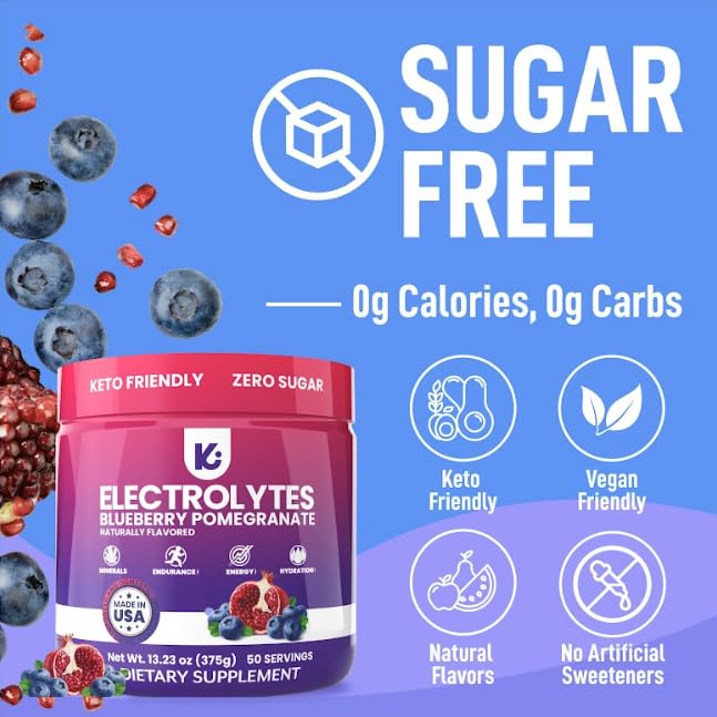 Keppi Electrolytes blueberry pomegranate glass showcases flavor hydration after workouts.