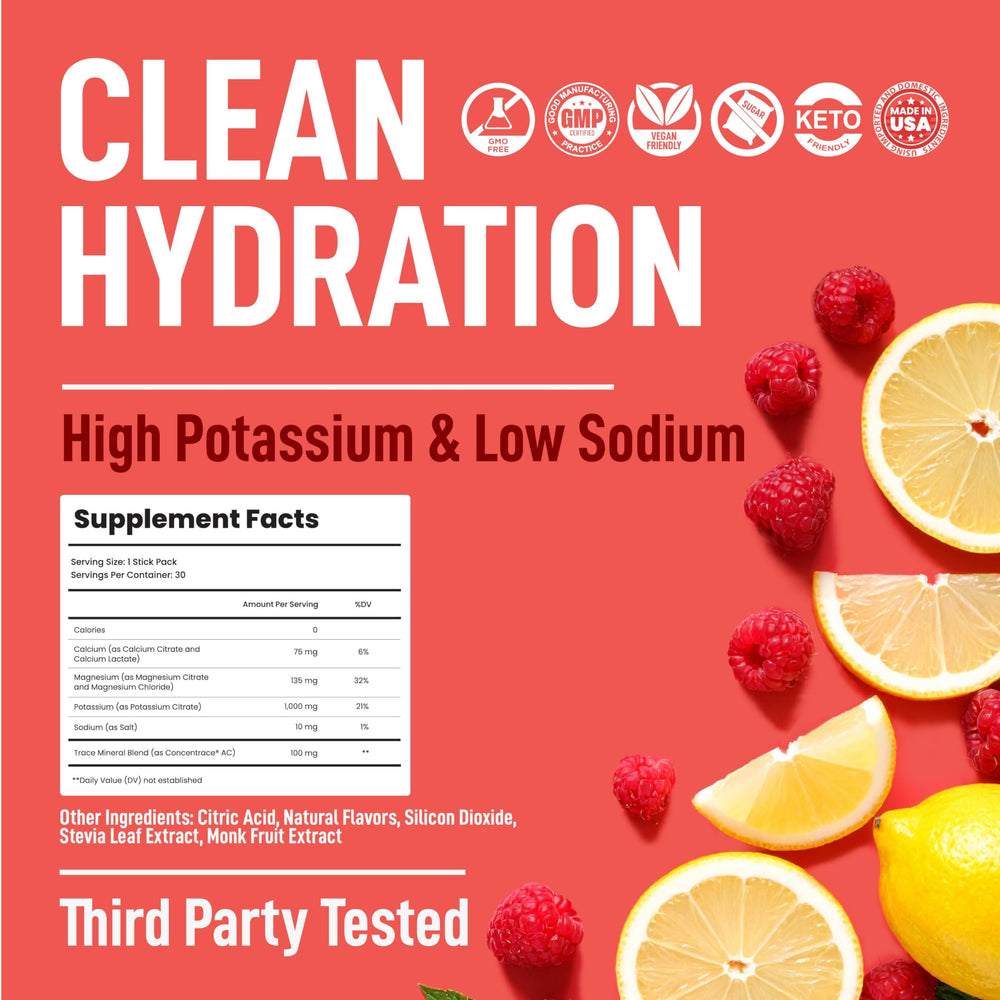 Close-up of Keppi electrolytes minerals like potassium and magnesium for balanced hydration.