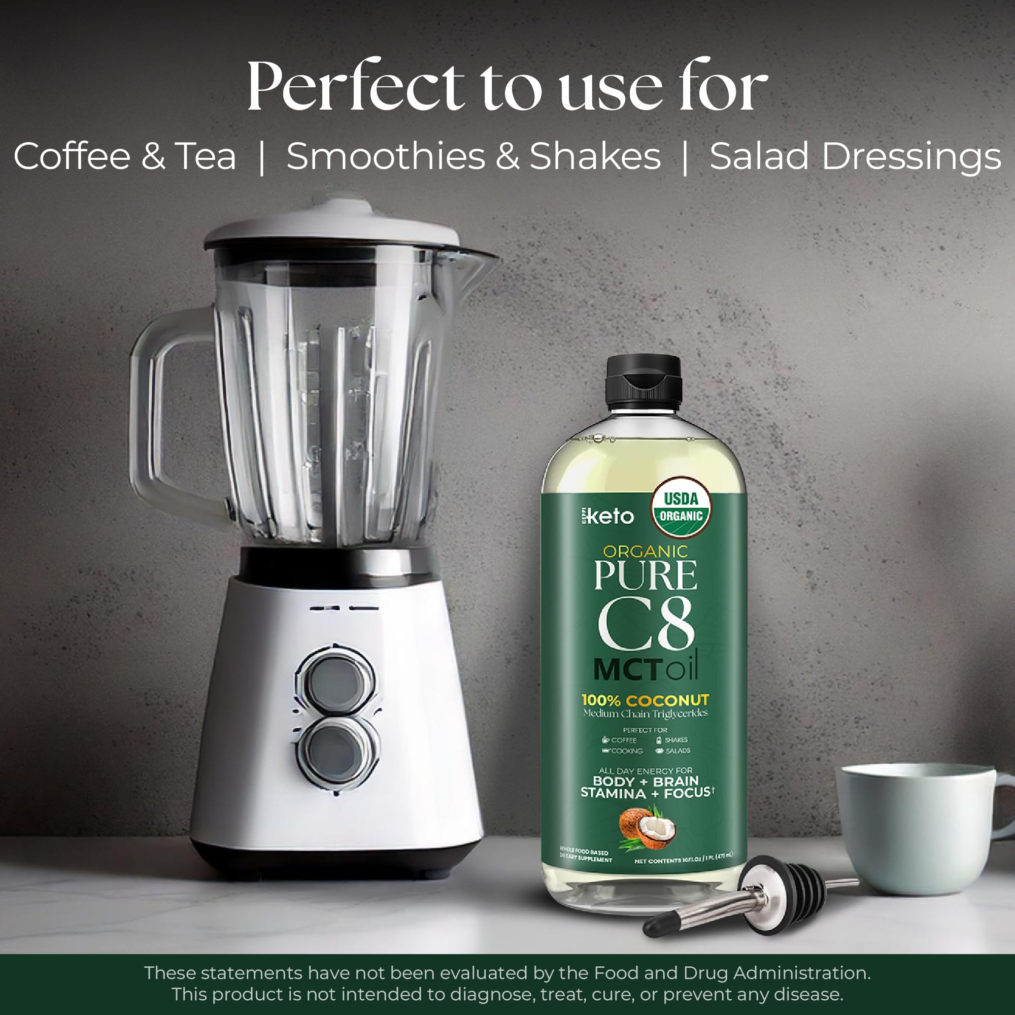 Keppi MCT Oil beside keto coffee for a smooth, neutral boost