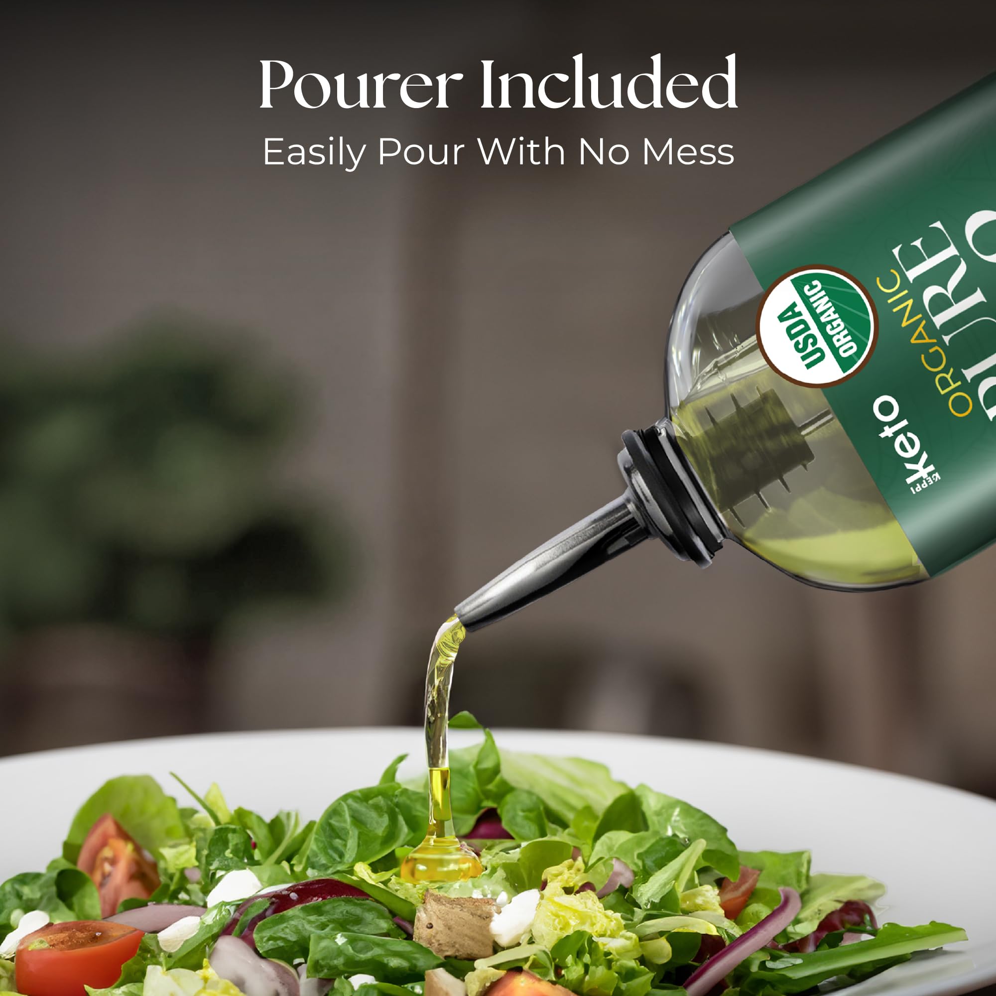 Keppi Organic MCT Oil label with non-GMO and vegan certifications