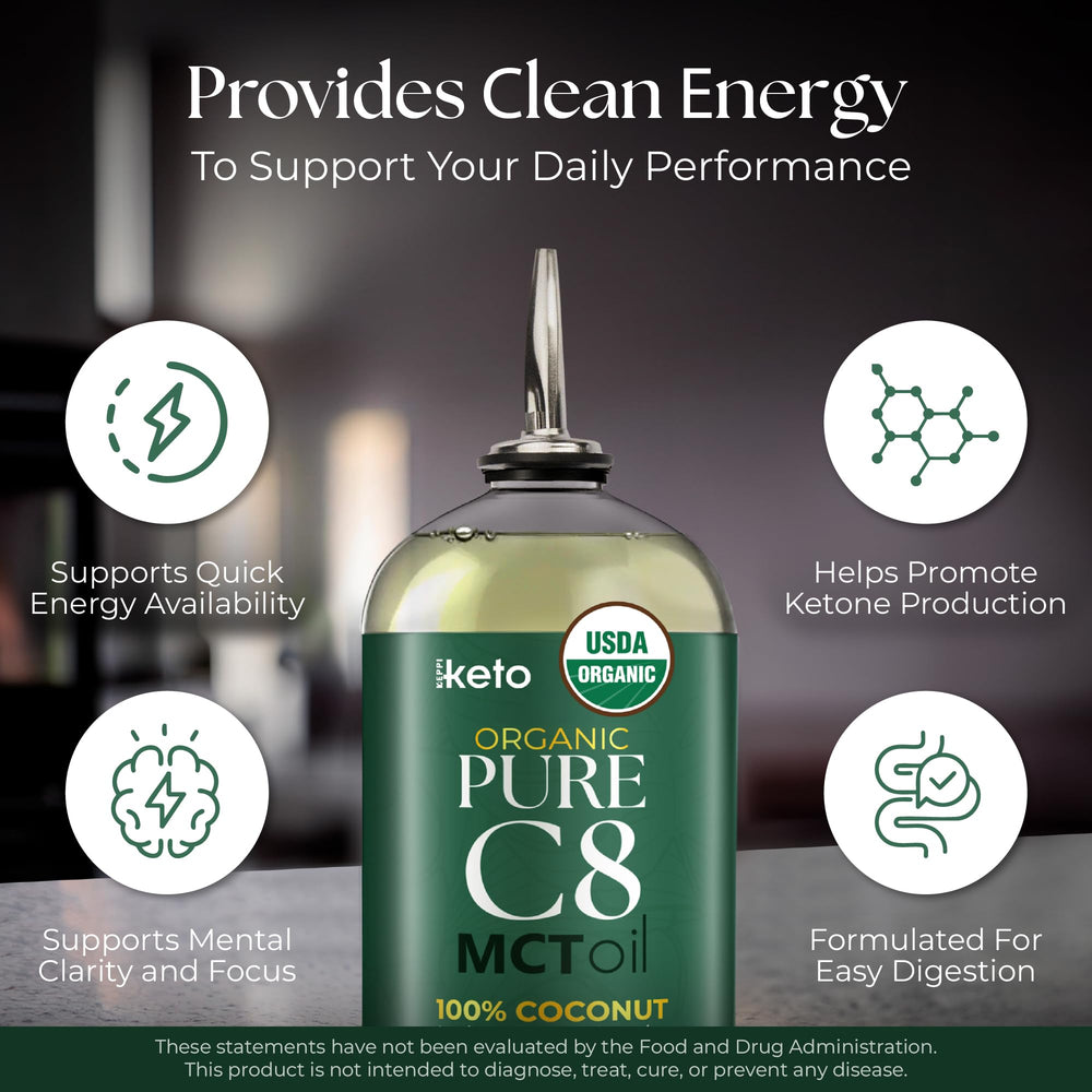 Keppi Organic MCT Oil ingredients panel confirms 100% pure coconut oil