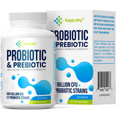Keptrohy Probiotics bottle featuring 300B CFU for daily gut support.