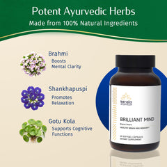 Packaging display of Kerala Ayurveda Brahmi Pearls box and bottle for reliability.