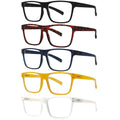 Kerecsen 5 Pack Oversized Reading Glasses with Blue Light Blocking – Large Square Frames for Men & Women