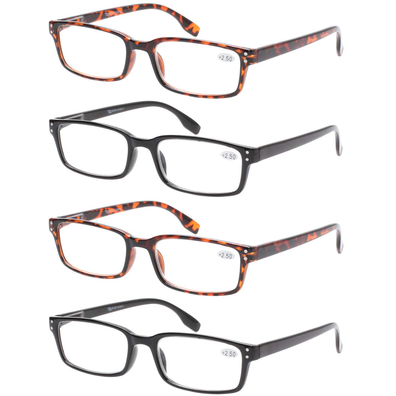 Kerecsen four-pack includes two black and two tortoise frames.