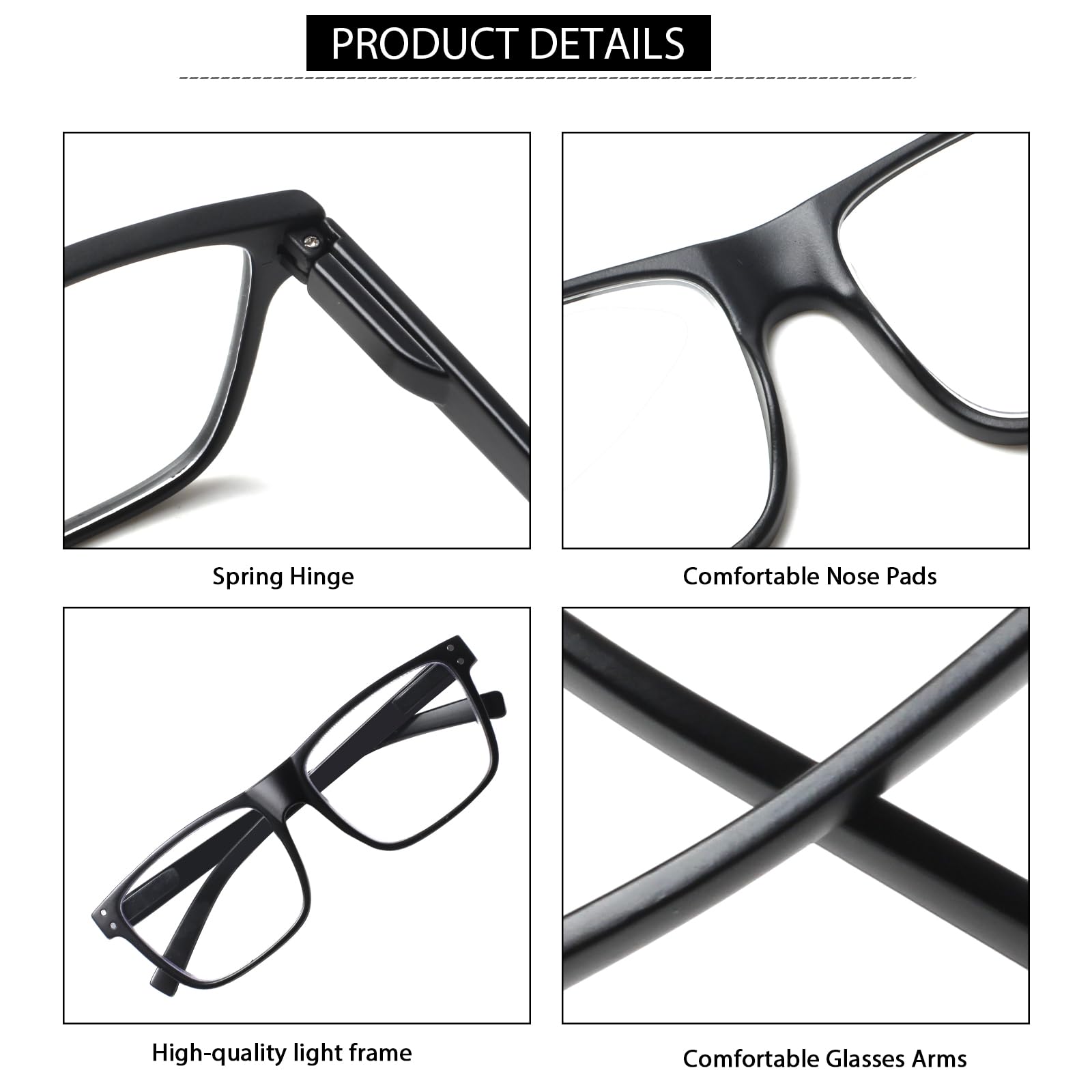 Kerecsen square frames with non-slip design stay put during work and leisure