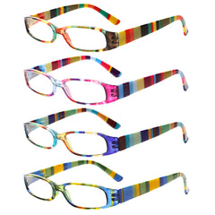 Kerecsen reading glasses four-pack in multiple colors for versatile outfits.