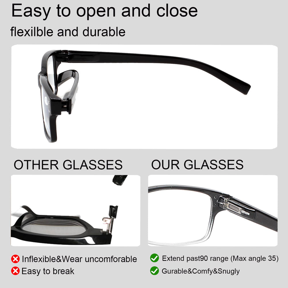 Kerecsen black rectangle frames shown up close for everyday use.