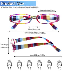 Kerecsen reading glasses colorful set side view, easy to pair with any wardrobe.