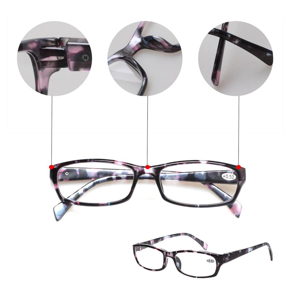Pattern-print frames in mix colors for versatile women's fashion.