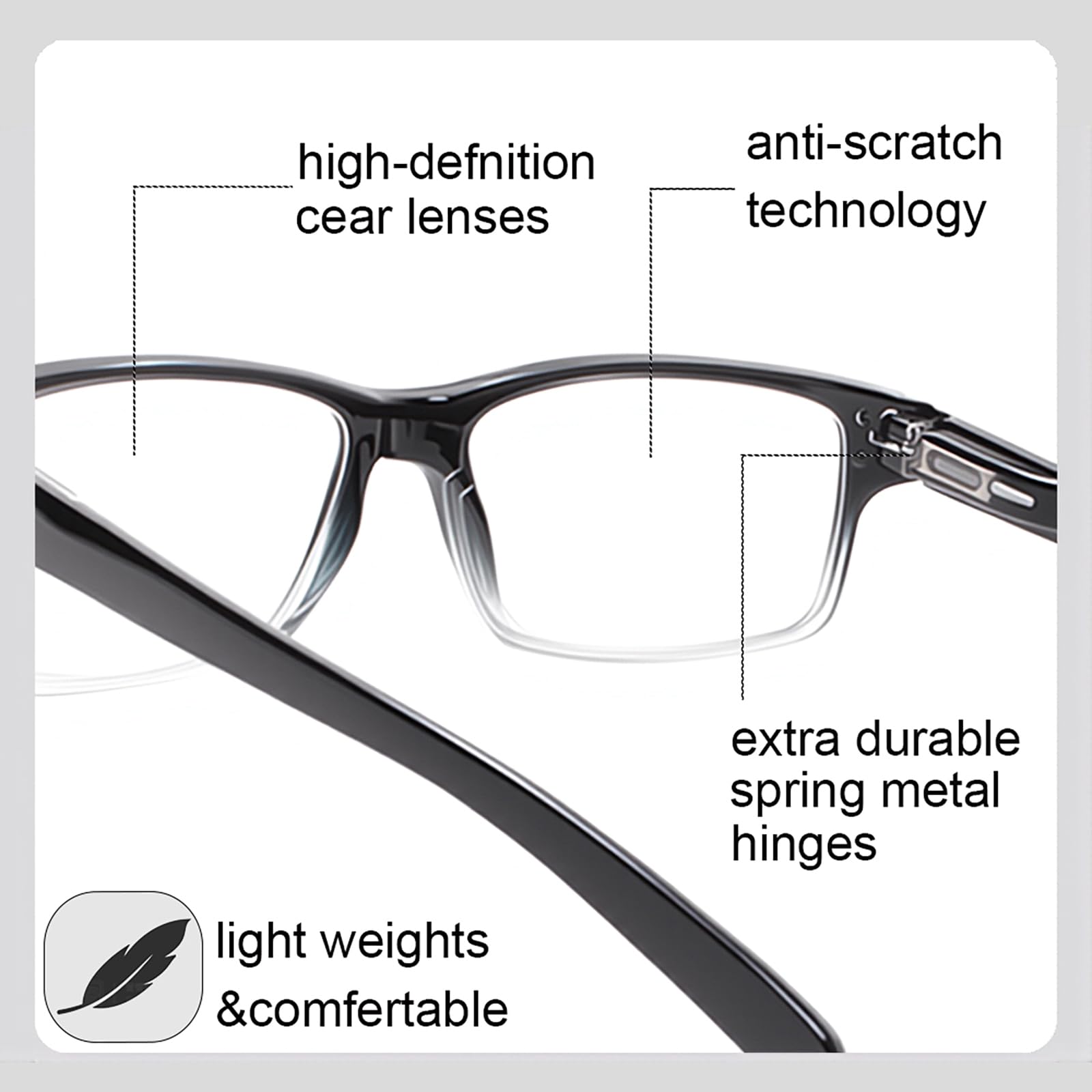 Kerecsen reading glasses on face used for reading and crafts.