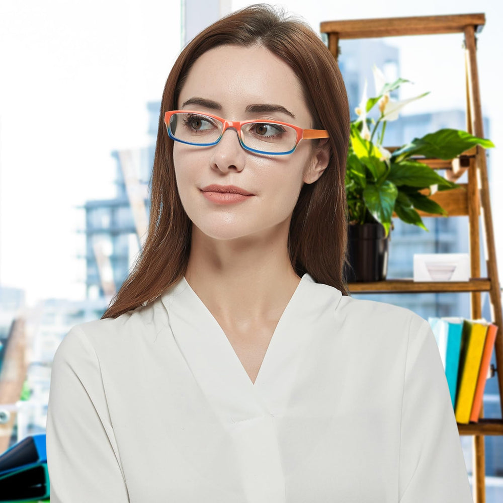 Lightweight pattern-print glasses boost daily task focus.