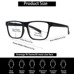 Kerecsen square large-frame glasses offer comfortable wear for bigger head sizes.