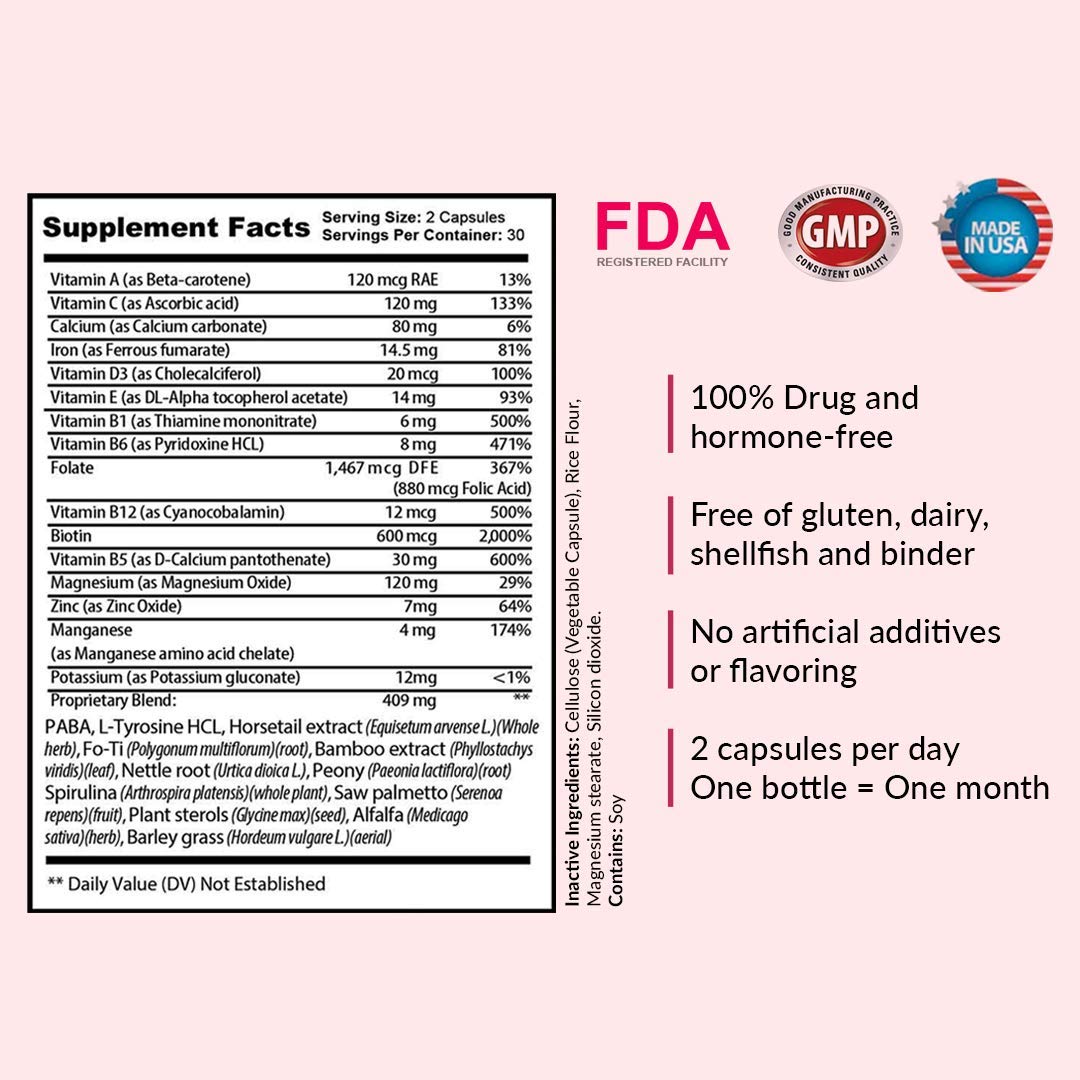 Kerotin Saw Palmetto DHT blocker formula in pack shows natural hair support.