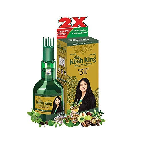 Kesh King oil bottle pour shows easy application and mess-free dosing.