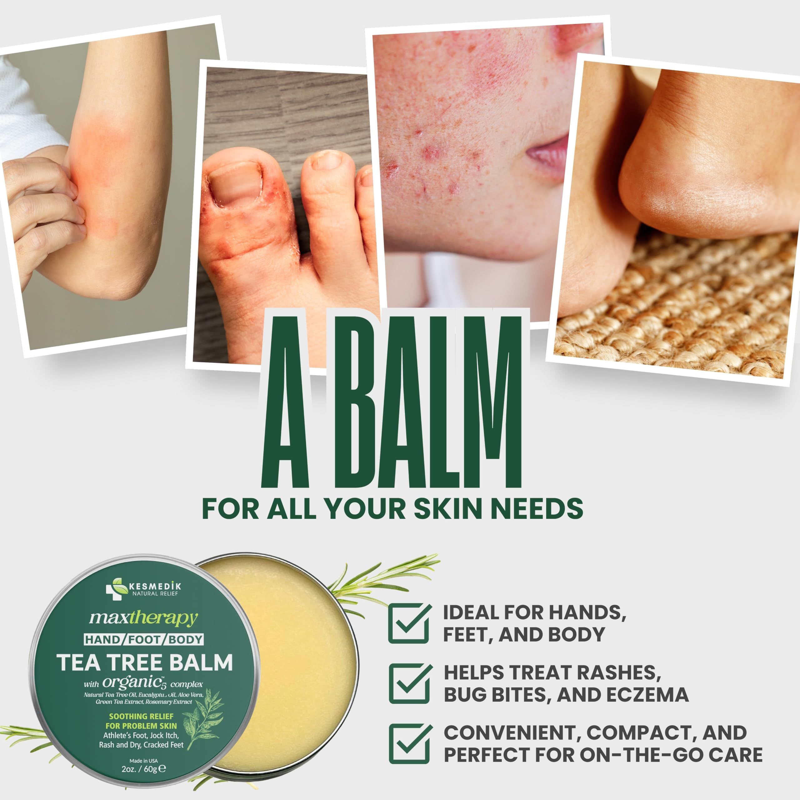Texture closeup of KESMEDIK Balm reveals a non-greasy, hydrating formula.
