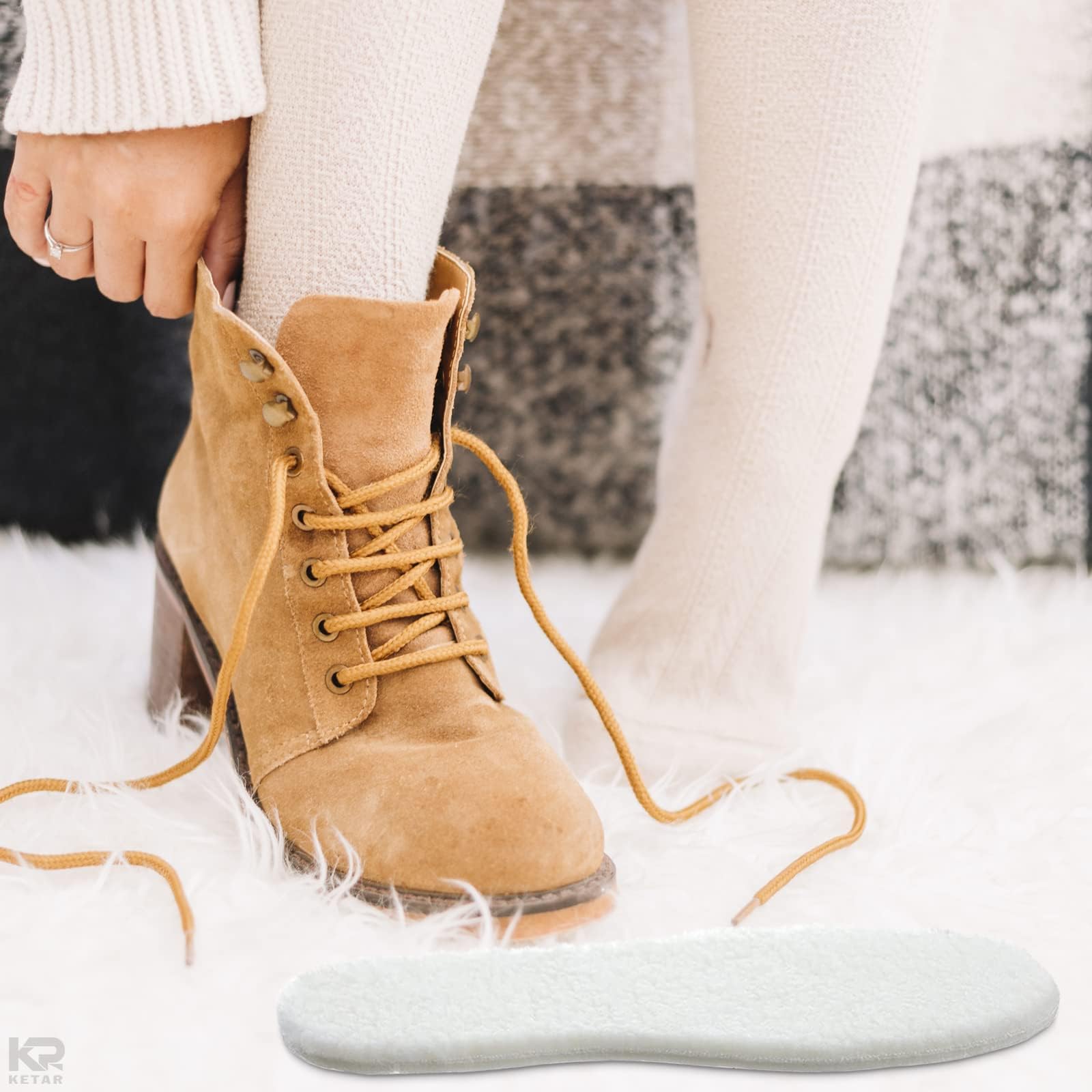 Ketar slim profile adds warmth without bulk in shoes.