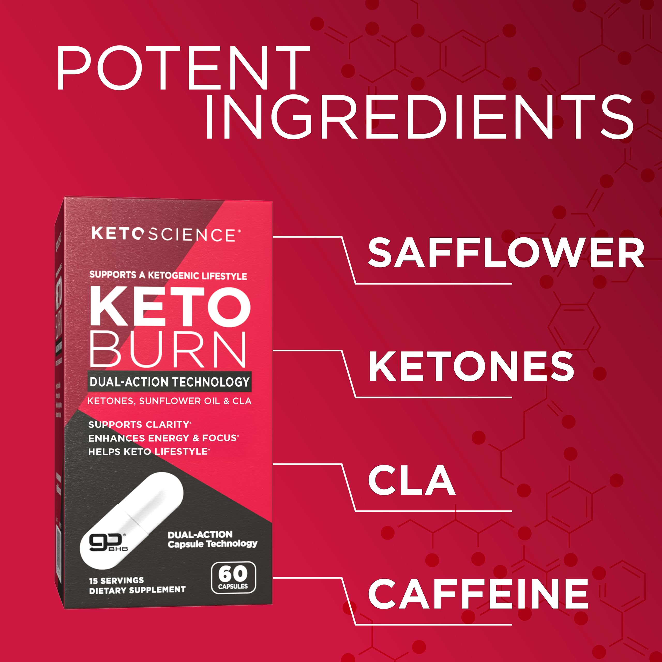 Keto Science Keto Burn capsules on gym setup convey steady energy