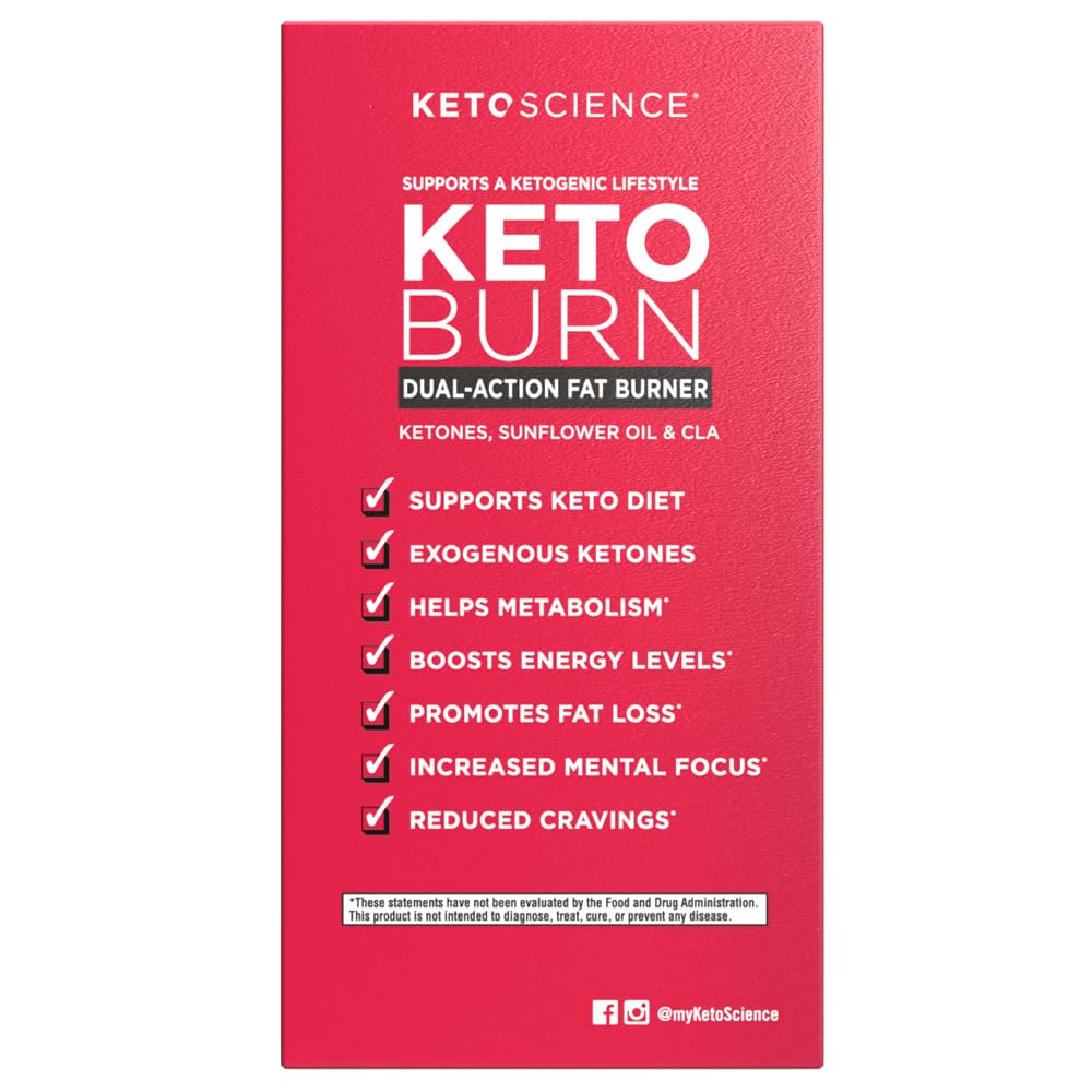 Keto Science Keto Burn label closeup listing BHB, EGCG, and caffeine highlights