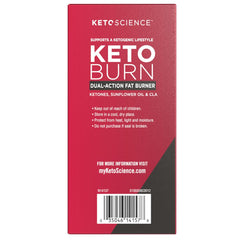 Keto Science Keto Burn packaging box displaying keto-friendly formula for lifestyle support