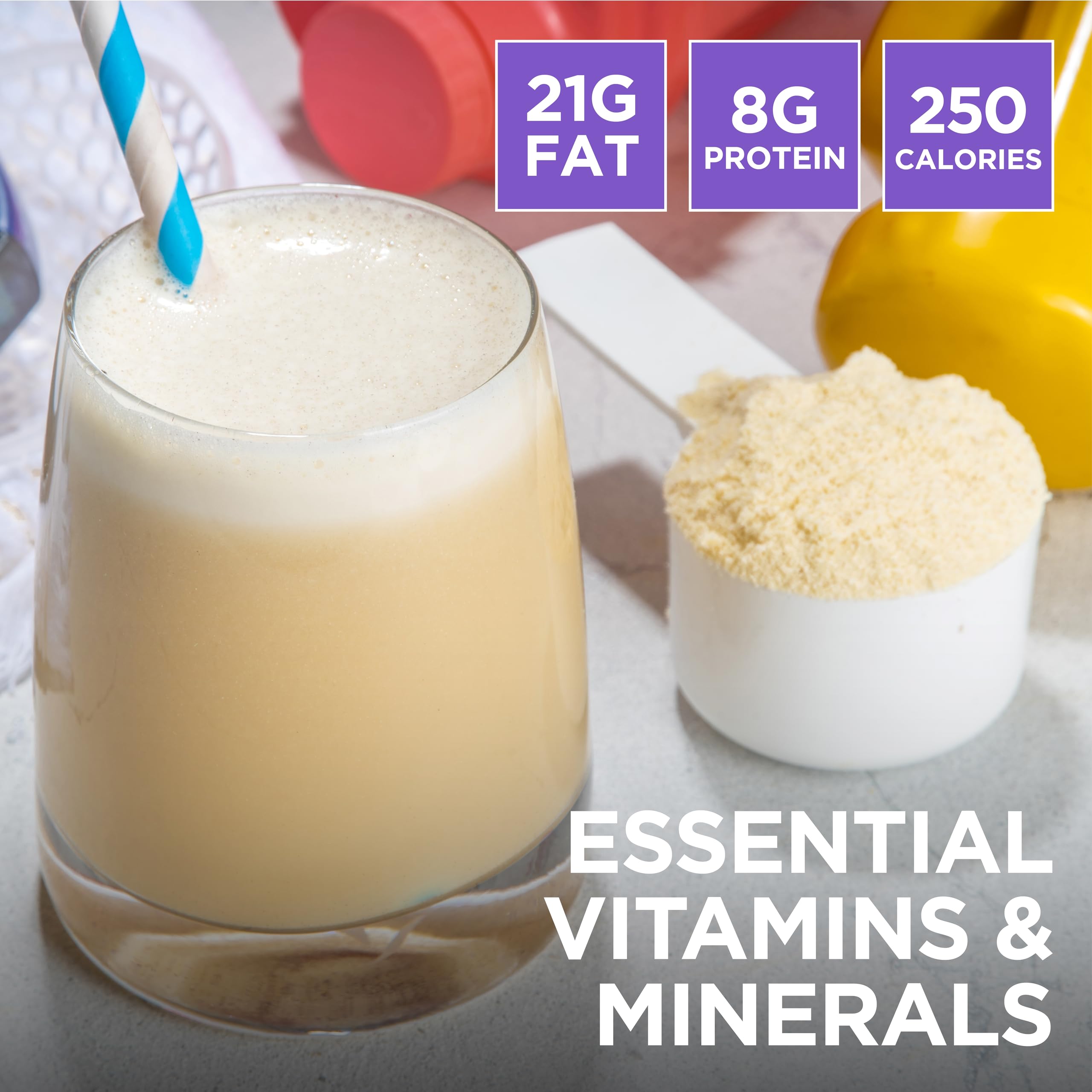 Keto Science Keto Meal Shake nutrition facts panel informs balanced macros.