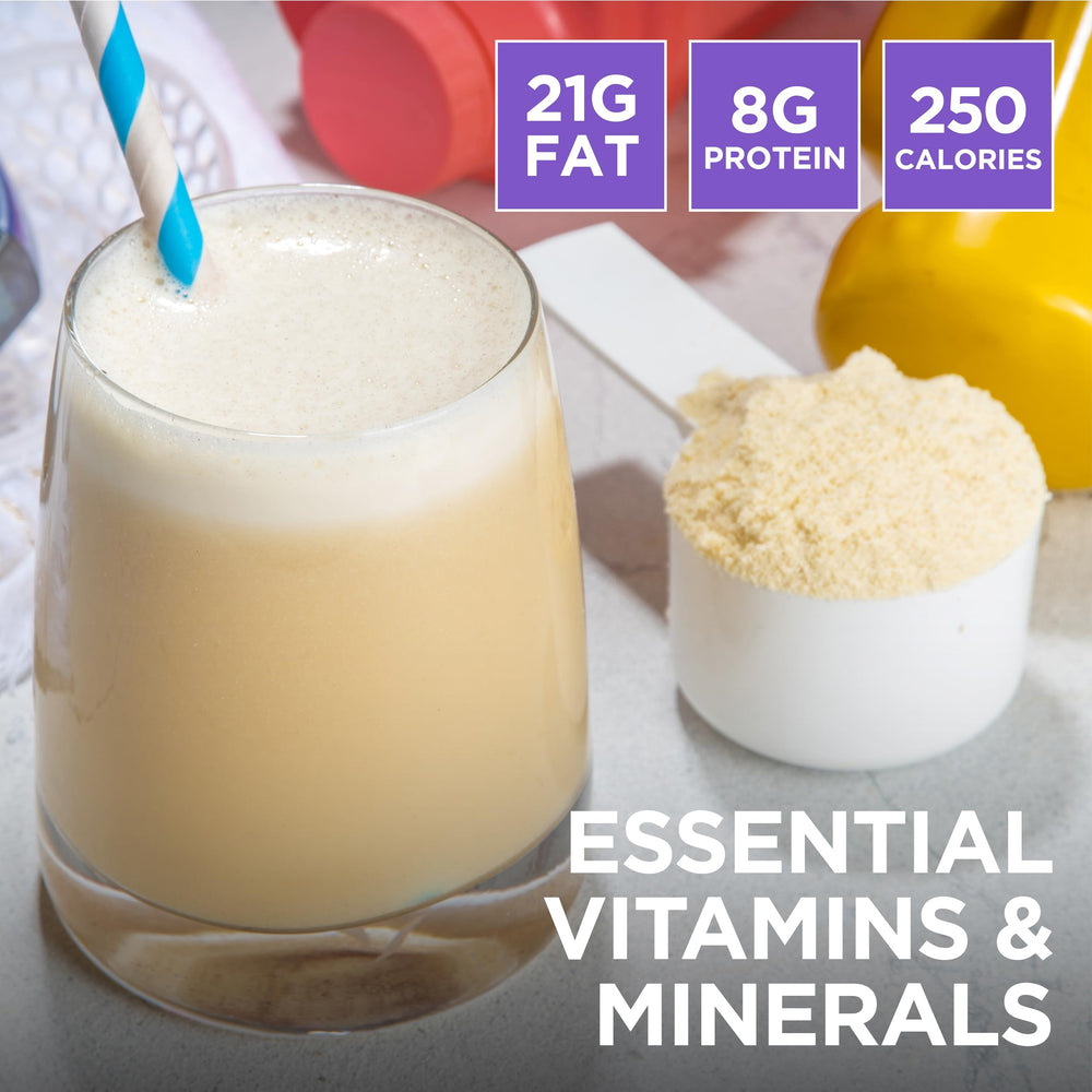 Keto Science Keto Meal Shake nutrition facts panel informs balanced macros.