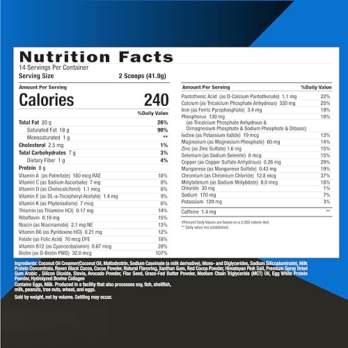 Keto Science Keto Shake Chocolate scoop pour illustrating quick mix for on-the-go nutrition