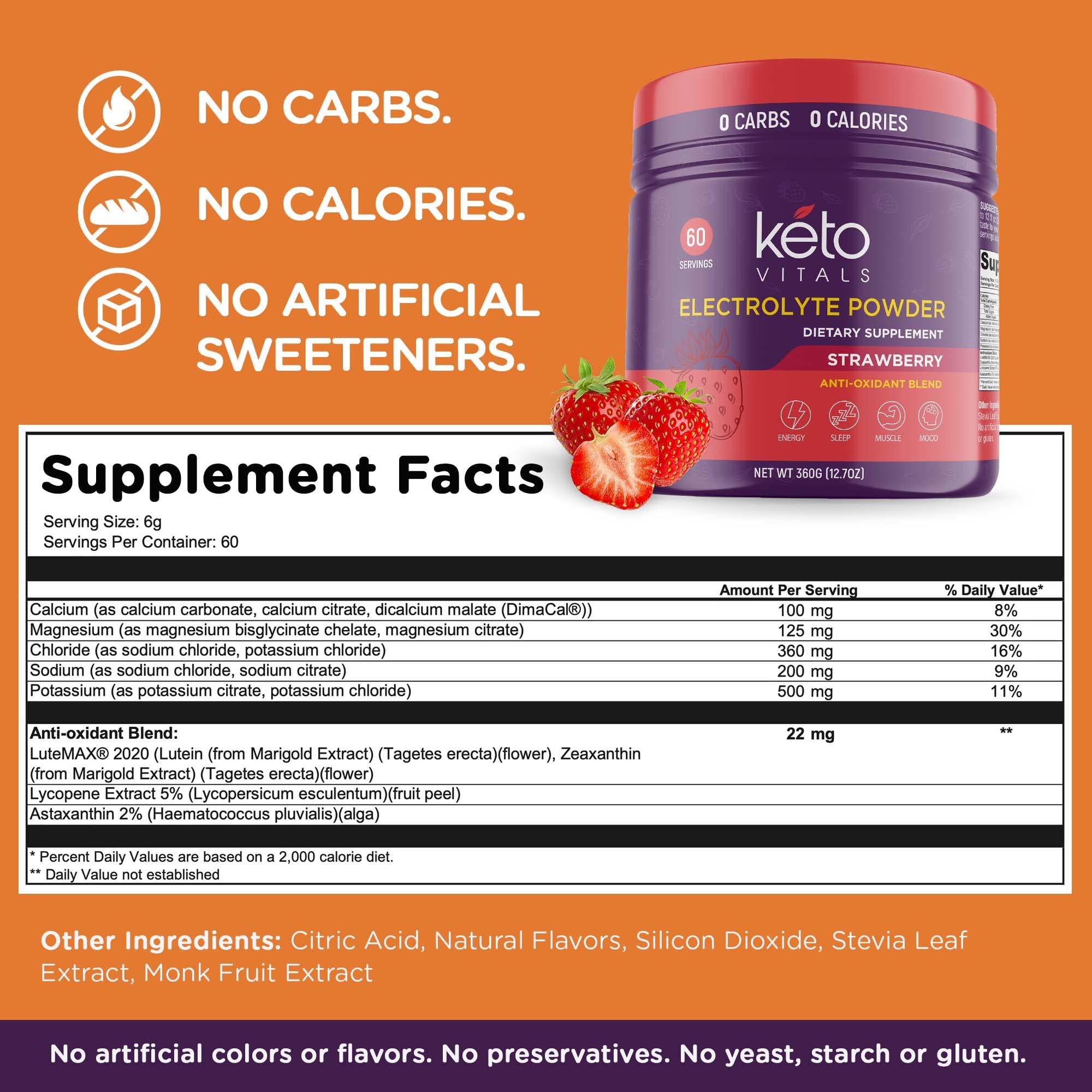 Keto Vitals antioxidant electrolytes powder mixed in glass of water for a refreshing sip.
